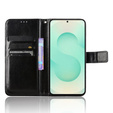 Pattintható tok a Samsung Galaxy S25 Edge, Crazy Horse Wallet, fekete
