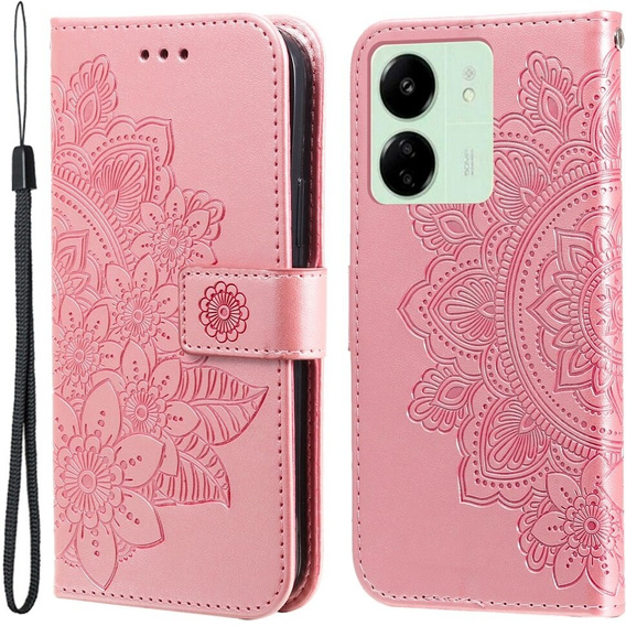 Pattintható tok a Xiaomi Redmi 13C / Poco C65, Mandala Flower, rózsaszín