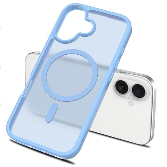 Matt tok iPhone 17 készülékhez, MagSafe-hoz, áttetsző kék