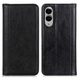 Pattintható tok Samsung Galaxy S25 Edge, Split Leather, fekete