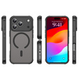 Matt tok iPhone 17 Pro készülékhez, MagSafe, kameravédelemmel, fekete
