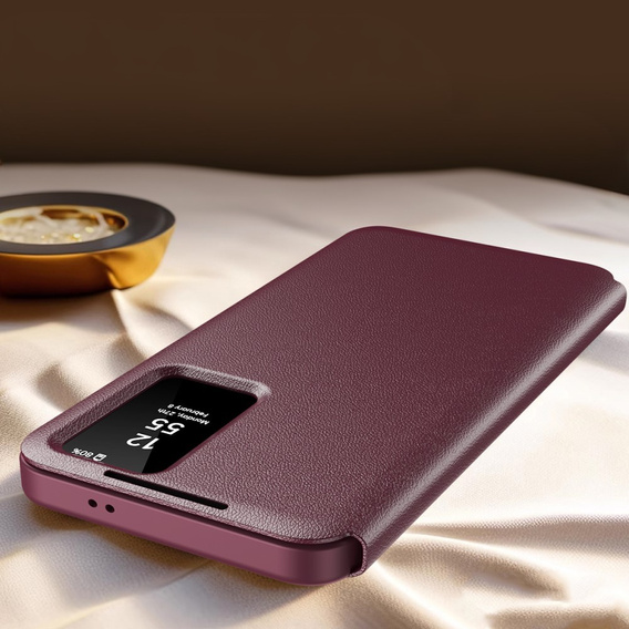 Flip tok Samsung Galaxy S25, Smart View Wallet, bordó