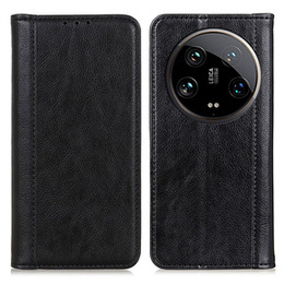 Telefontok a Xiaomi 14 Ultra, Wallet Litchi Leather, fekete