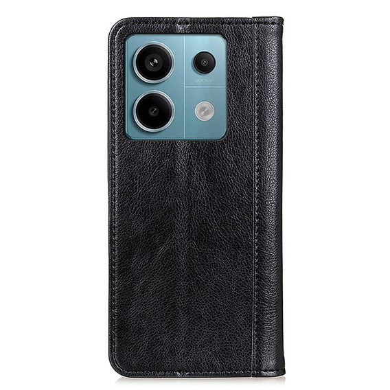 Telefontok a Xiaomi Redmi Note 13 Pro 5G, Wallet Litchi Leather, fekete