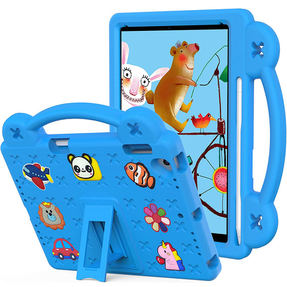 Gyermek tok iPad 9.7" 2018/2017 (6/5 gen.) / Pro 9.7" 2016, Cute Patterns, állvánnyal, kék