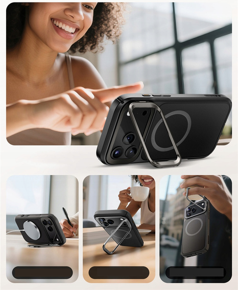 Supcase tok iPhone 17 Pro Max, IBLSN Ares Fip Magsafe, Fekete, IBLSN Ares Fip Magsafe, fekete