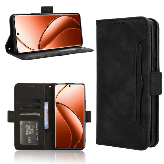 Pattintható tok a Realme 12 Pro 5G / 12 Pro+ 5G, Card Slot, fekete
