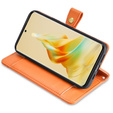 Pattintható tok a Oppo Reno8 T 4G, Wallet Zipper Pocket, narancssárga