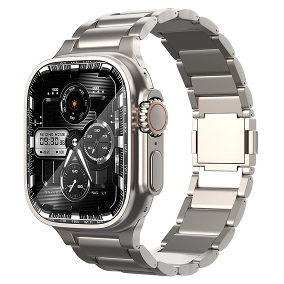 Karkötő Apple Watch 1/2/3/4/4/5/6/7/8/9/SE/ULTRA/ULTRA 2 42/44/45/45/49MM, titánium