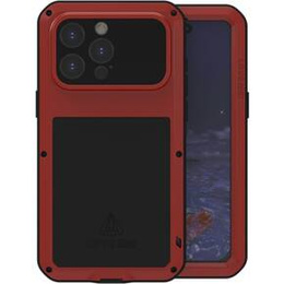 Love Mei Telefontok a iPhone 15 Pro Max, armored with glass, piros