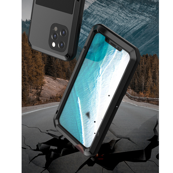 Love Mei Telefontok a iPhone 12 Pro Max, armored with glass, fekete