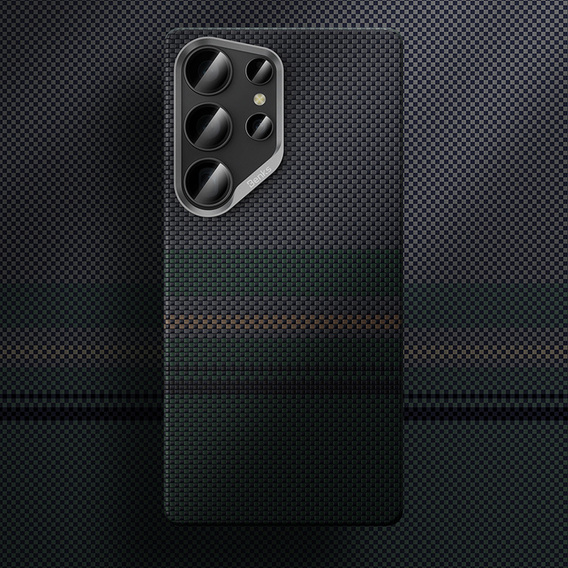 BENKS Kevlar tok Samsung Galaxy S25 Ultra, MagSafe, Carbon Fiber, fekete