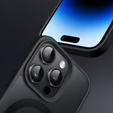 Tok iPhone 14 Pro-hoz, MagSafe, ERBORD Matt Case, fekete + képernyőüveg