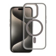 Tok iPhone 16 Pro Max-hoz, MagSafe, ERBORD Matt Case, átlátszó / titánium + képernyőüveg