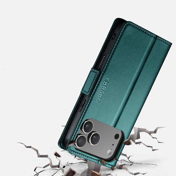 ERBORD Fényes Litchi - pénztárca tok patenttal iPhone 17 Pro Max készülékhez