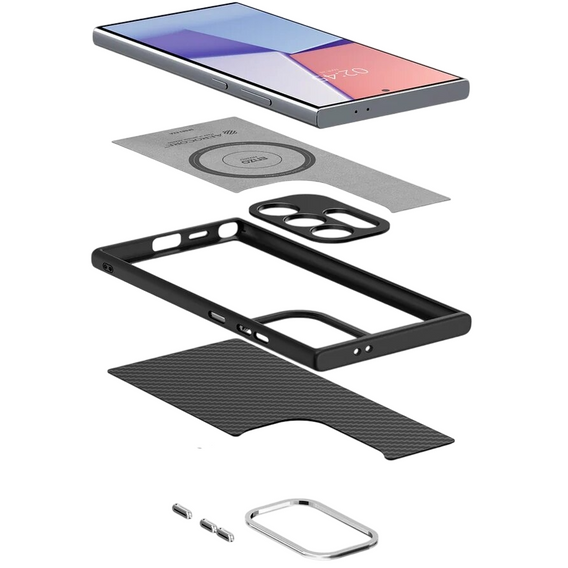 Spigen Enzo Aramid fekete tok Samsung Galaxy S24 Ultra készülékhez