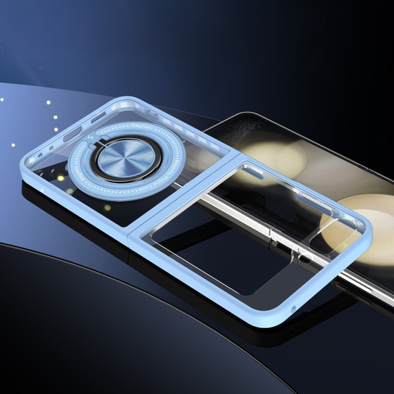 Tok Samsung Galaxy Z Flip7 FE / Z Flip6, Corners Dropproof, MagSafe-hoz, átlátszó / kék