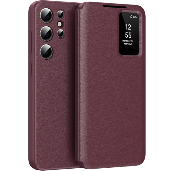 Flip tok Samsung Galaxy S25 Ultra, Smart View Wallet, bordó