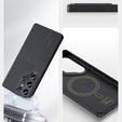 BENKS Kevlar tok Samsung Galaxy S25 Ultra, MagSafe, Carbon Fiber, fekete