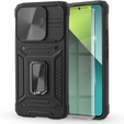 Páncélozott tok Xiaomi Redmi Note 13 Pro 5G, CamShield Slide, fekete + edzett üveg 9H