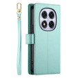 Pattintható tok a Xiaomi Redmi Note 14 Pro 5G / Poco X7 5G, Wallet Zipper Pocket, zöld