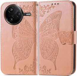 Pattintható tok a Xiaomi Poco F7 Pro, Butterfly, rózsaszín rose gold