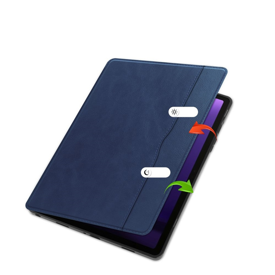 Tok Samsung Galaxy Tab S10 Lite / S10 FE / S9 FE, Business Card and Pen Slotl, kék