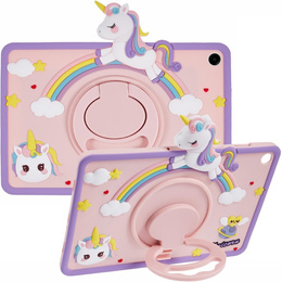 Gyermek tok Samsung Galaxy Tab A9+, Cute Patterns, állvánnyal, rózsaszín