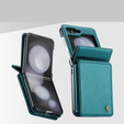 CASEME flip tok Samsung Galaxy Z Flip5 5G, Litchi Wallet, zöld
