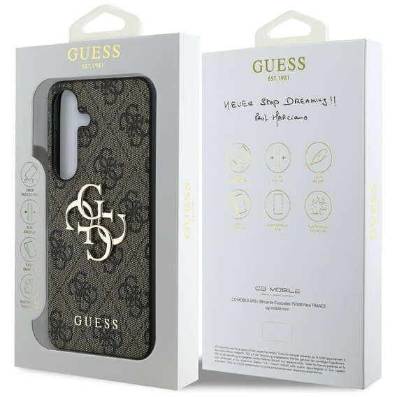 GUESS Telefontok a Samsung Galaxy S25, 4G Big Metal Logo, barna