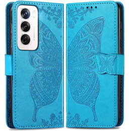Pattintható tok a Oppo Reno 12 Pro, Butterfly, kék
