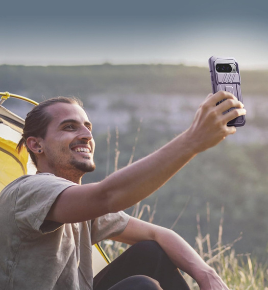 Páncélozott Dexnor tok kamera nyílással és állvánnyal a Google Pixel 10 / Pixel 10 Pro számára