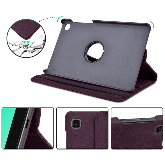 Tok Samsung Galaxy Tab A7 Lite 8.7 T220 / T225 TB330FU 10.95", forgatható 360, lila