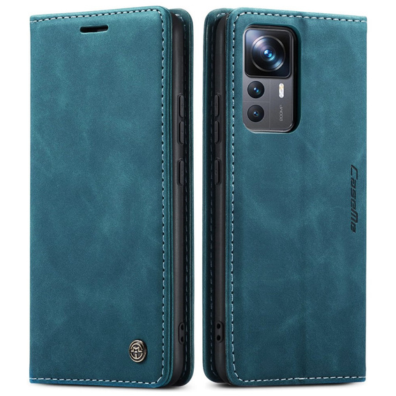 CASEME tok Xiaomi 12T / 12T Pro, Leather Wallet Case, türkiz
