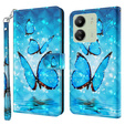 Pattintható tok a Xiaomi Redmi 13C / Poco C65, Wallet, Butterflies kék
