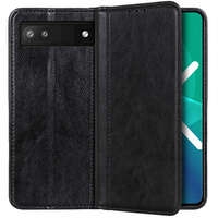 Telefontok a Google Pixel 7a, Wallet Litchi Leather, fekete