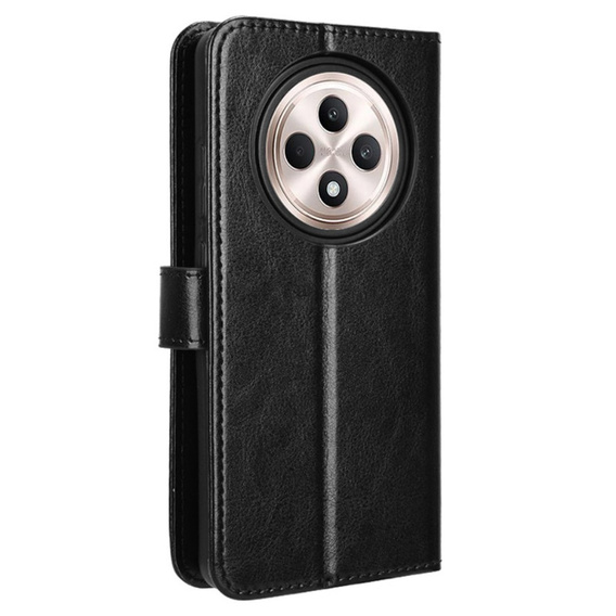 Pattintható tok a Oppo Reno 12FS / 12F, Crazy Horse Wallet, fekete