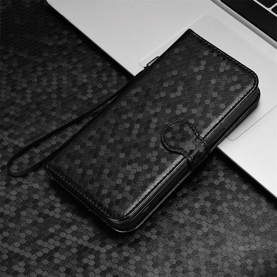Flap tok Motorola Edge 60 Pro, Wallet Rhombus, fekete