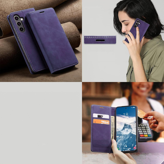 Telefontok a Samsung Galaxy A55, ERBORD Vintage, lila + üveg a képernyőhöz