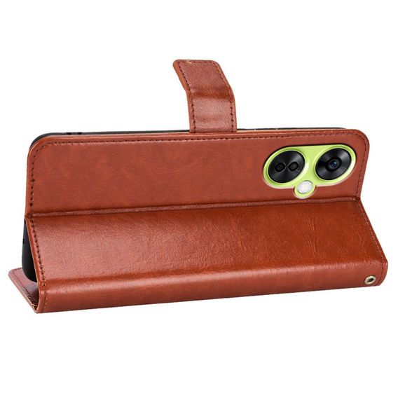 Pattintható tok a OnePlus Nord CE 3 Lite 5G, Crazy Horse Wallet, barna