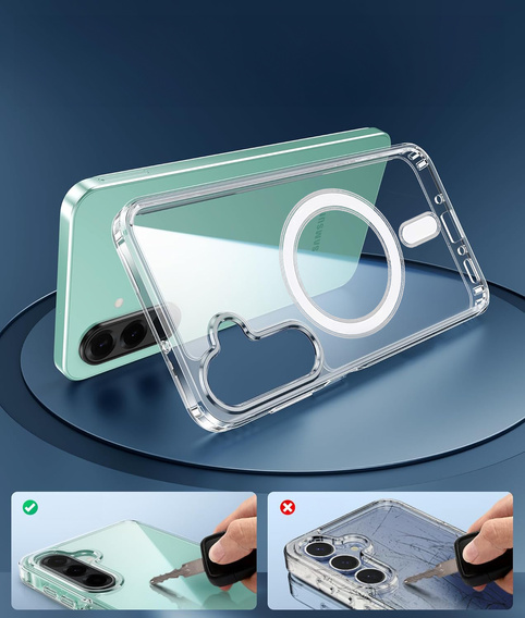 Tok Samsung Galaxy A56 5G, Dropproof MagSafe, átlátszó + 9H edzett üveg