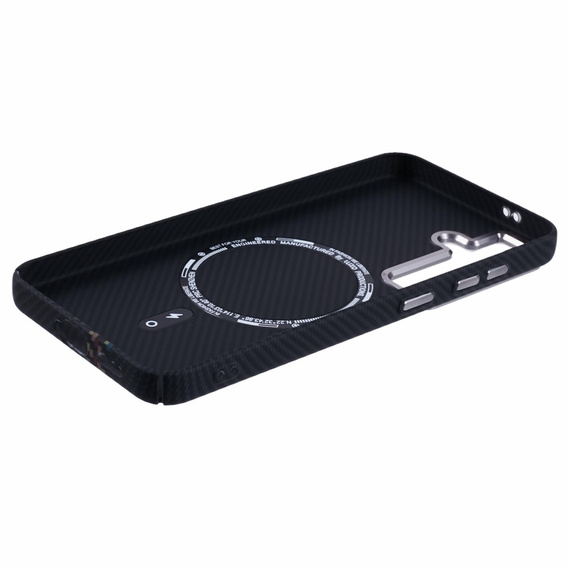 Tok Samsung S25+ Plus, Carbon Fiber MagSafe, fekete