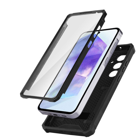 Tok Samsung Galaxy A55, ERBORD Rugged Case, fekete (két keret)