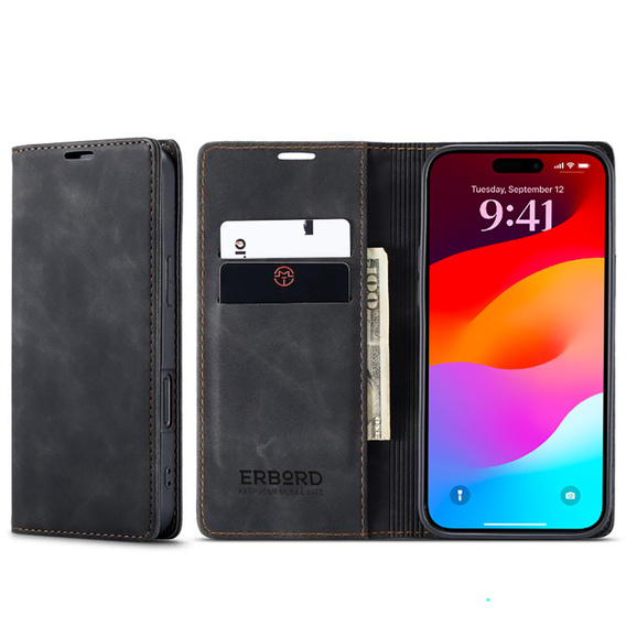 ERBORD Vintage pénztárca tok patenttal iPhone 17 Pro Max készülékhez