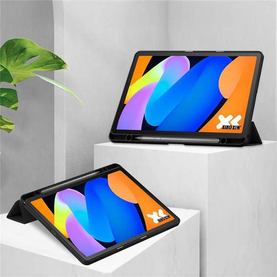Tojás Lenovo Idea Tab 11" 2025 TB336FU TB336ZU, átlátszó hátlappal és tolltartóval, fekete színben