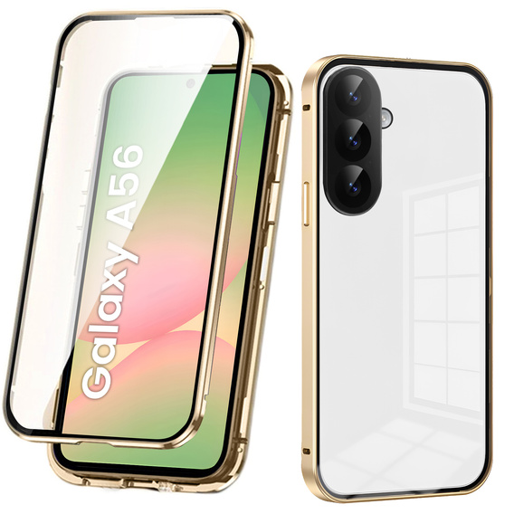 Tok Samsung Galaxy A56, Magnetic Dual Glass, arany