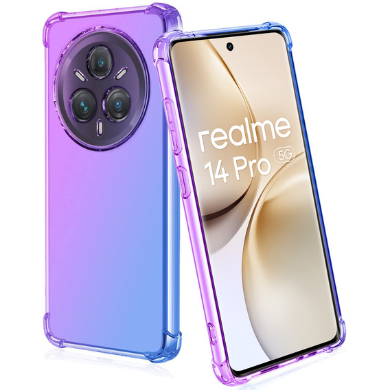Tok Realme 14 Pro 5G, Gradient Dropproof, Lila / kék