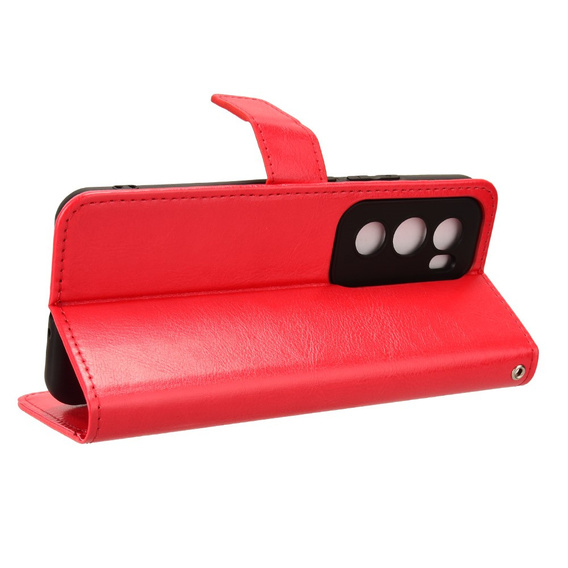 Pattintható tok a Oppo Reno 12, Crazy Horse Wallet, piros