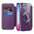 Pattintható tok a iPhone 11, RFID Wallet MagSafe CamShield, lila