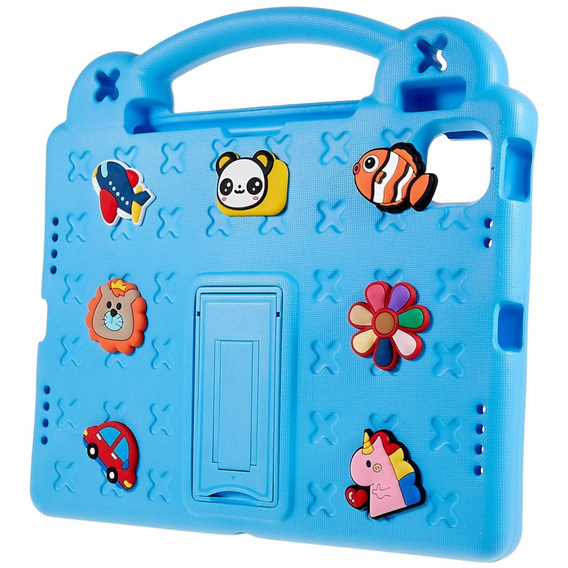 Gyermek tok Apple iPad Air 11" 6 gen. 2024, Cute Patterns, állvánnyal, kék